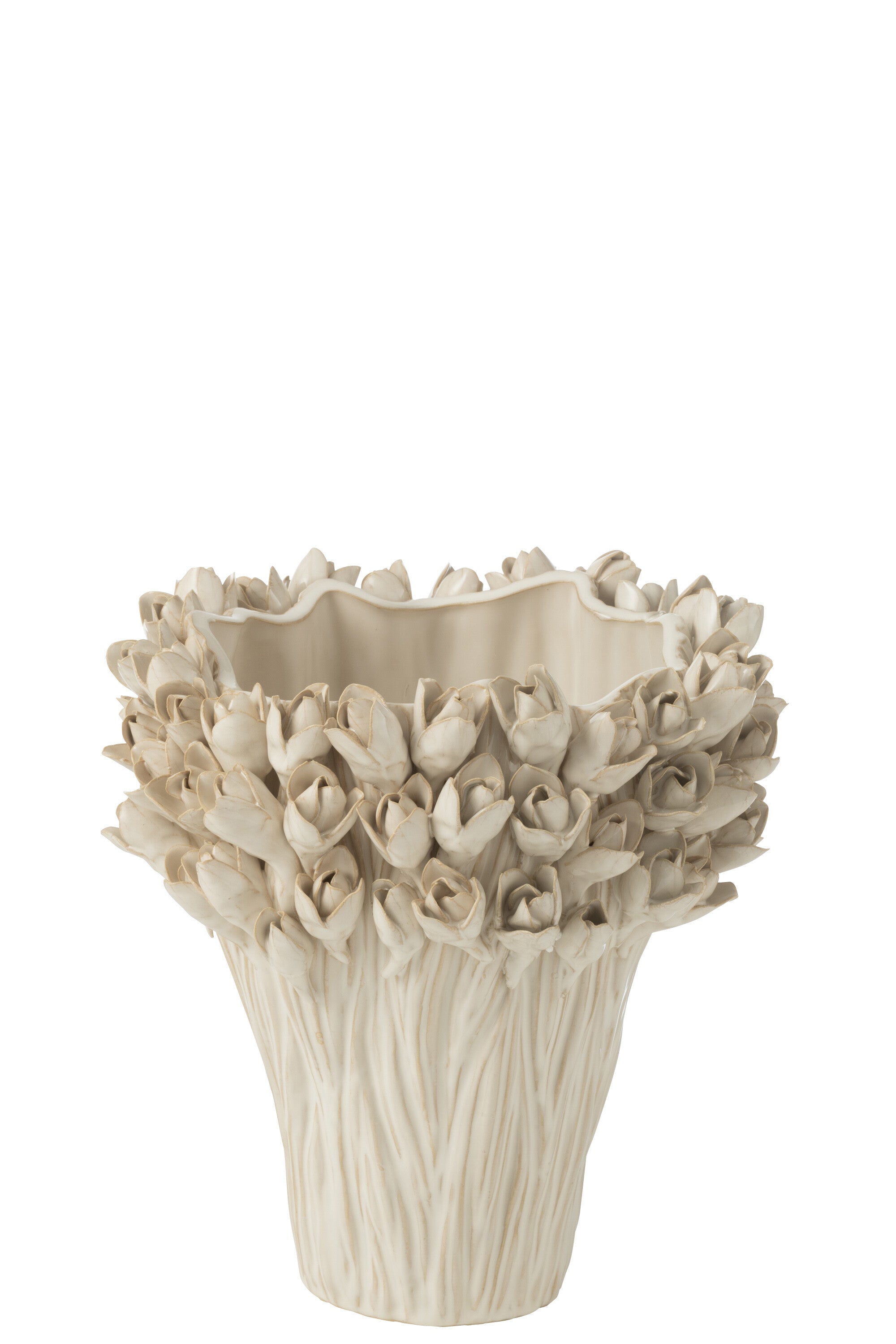 Keramikvase mit zarten Tulpen